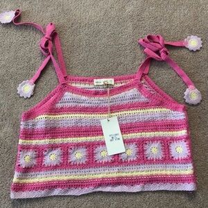 Chic Crochet Tank Top - Pink and Purple